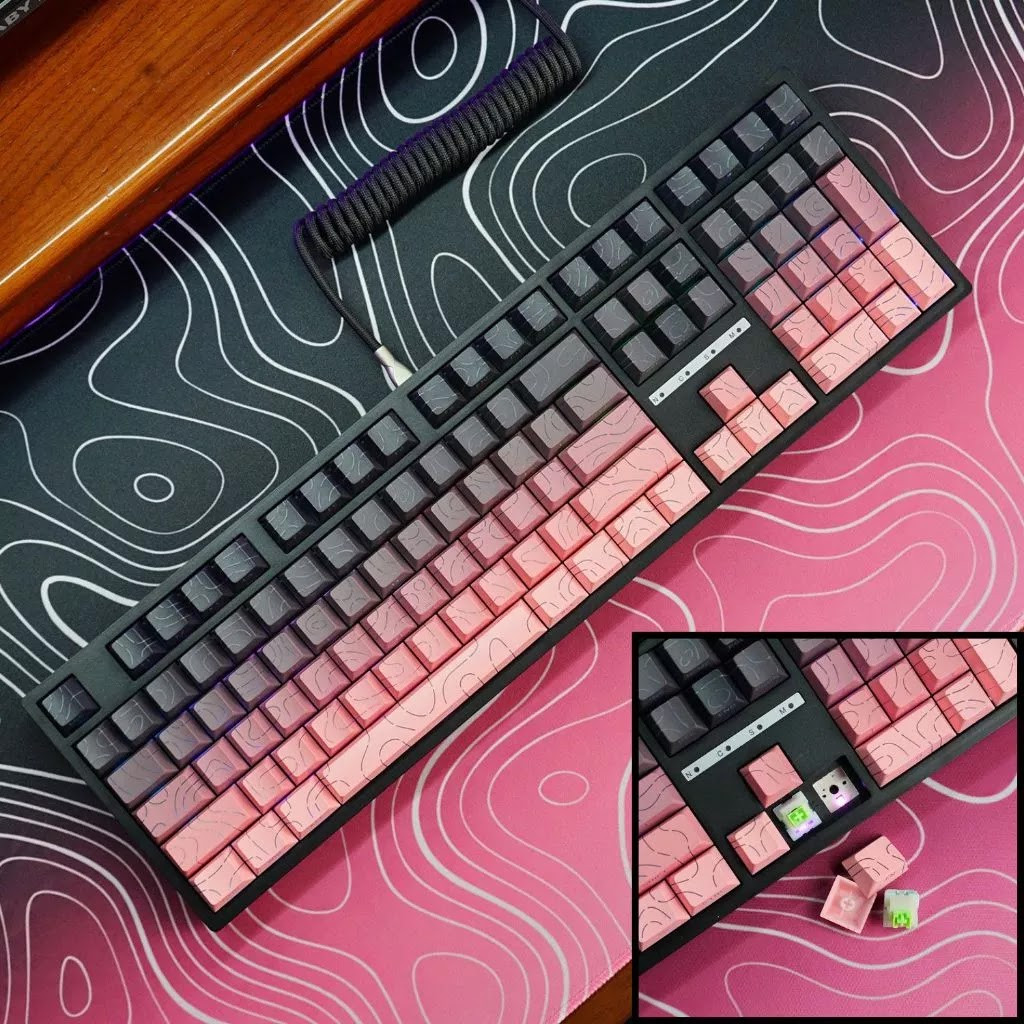 Bàn Phím Cơ LEAVEN K108 Phiên Bản Contour Strawberry