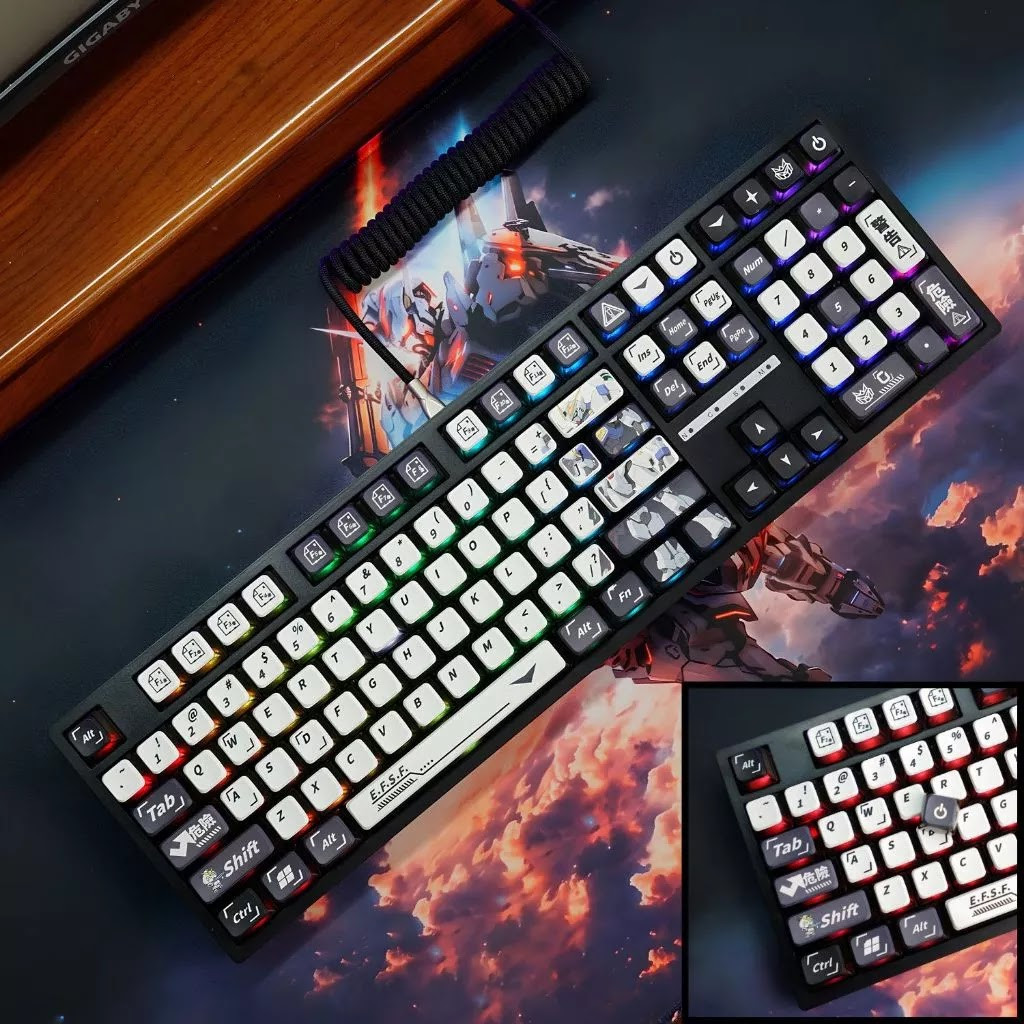 Keycap Pudding Cho Bàn Phím Cơ BLACK GUNDAM