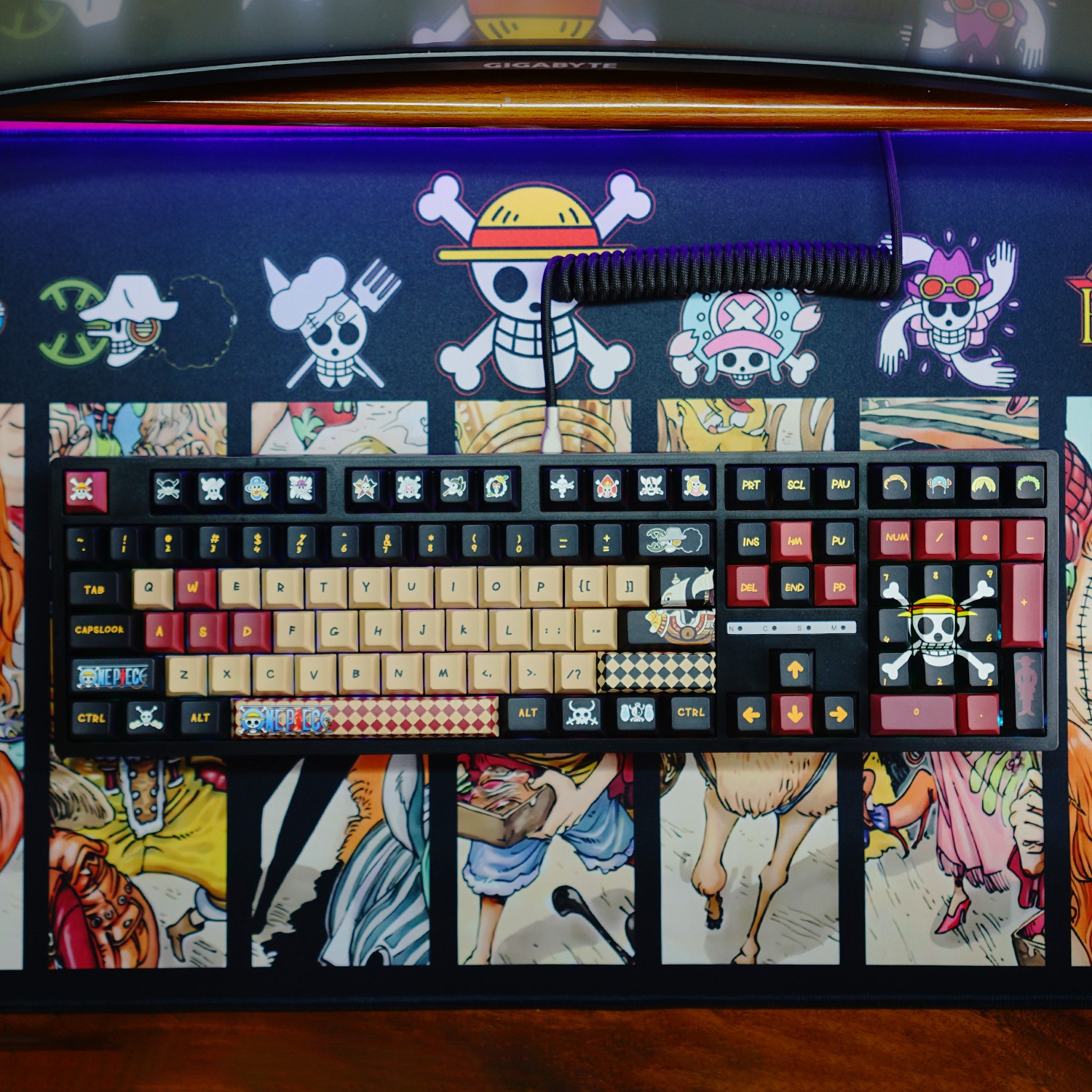 Keycap Cherry Cho Bàn Phím Cơ ONE PIECE ĐỎ ĐEN V1