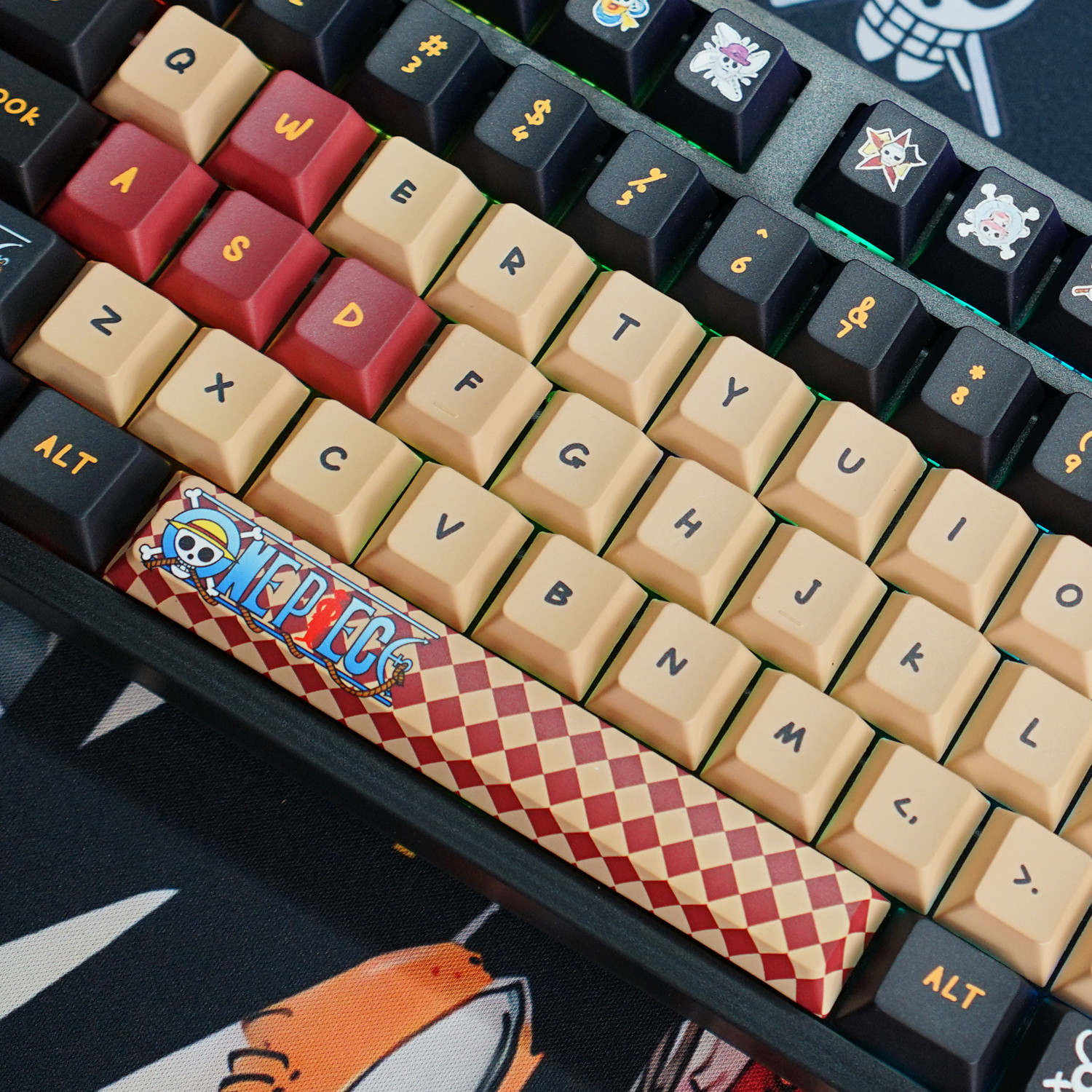Keycap Cherry Cho Bàn Phím Cơ ONE PIECE ĐỎ ĐEN V1