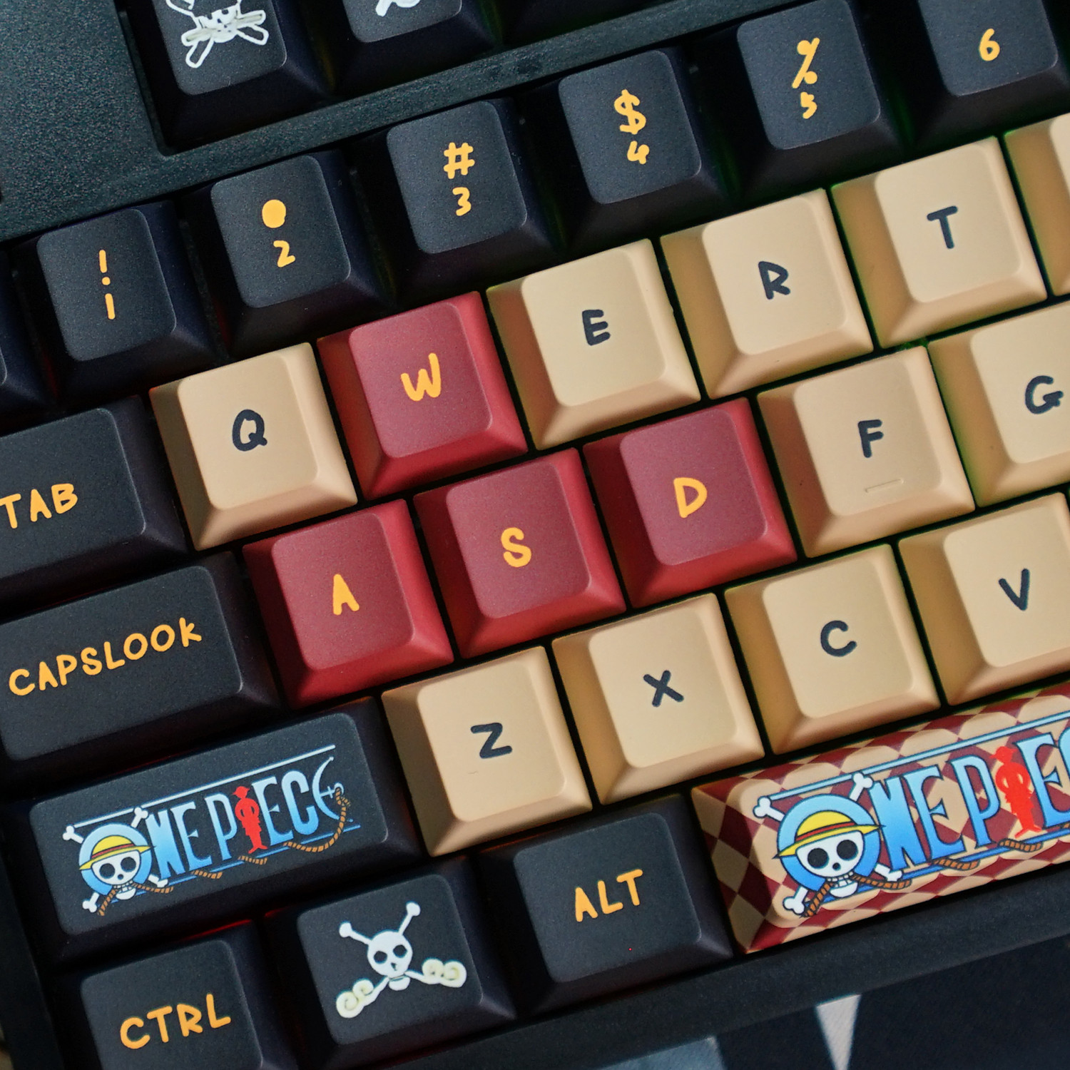 Keycap Cherry Cho Bàn Phím Cơ ONE PIECE ĐỎ ĐEN V1