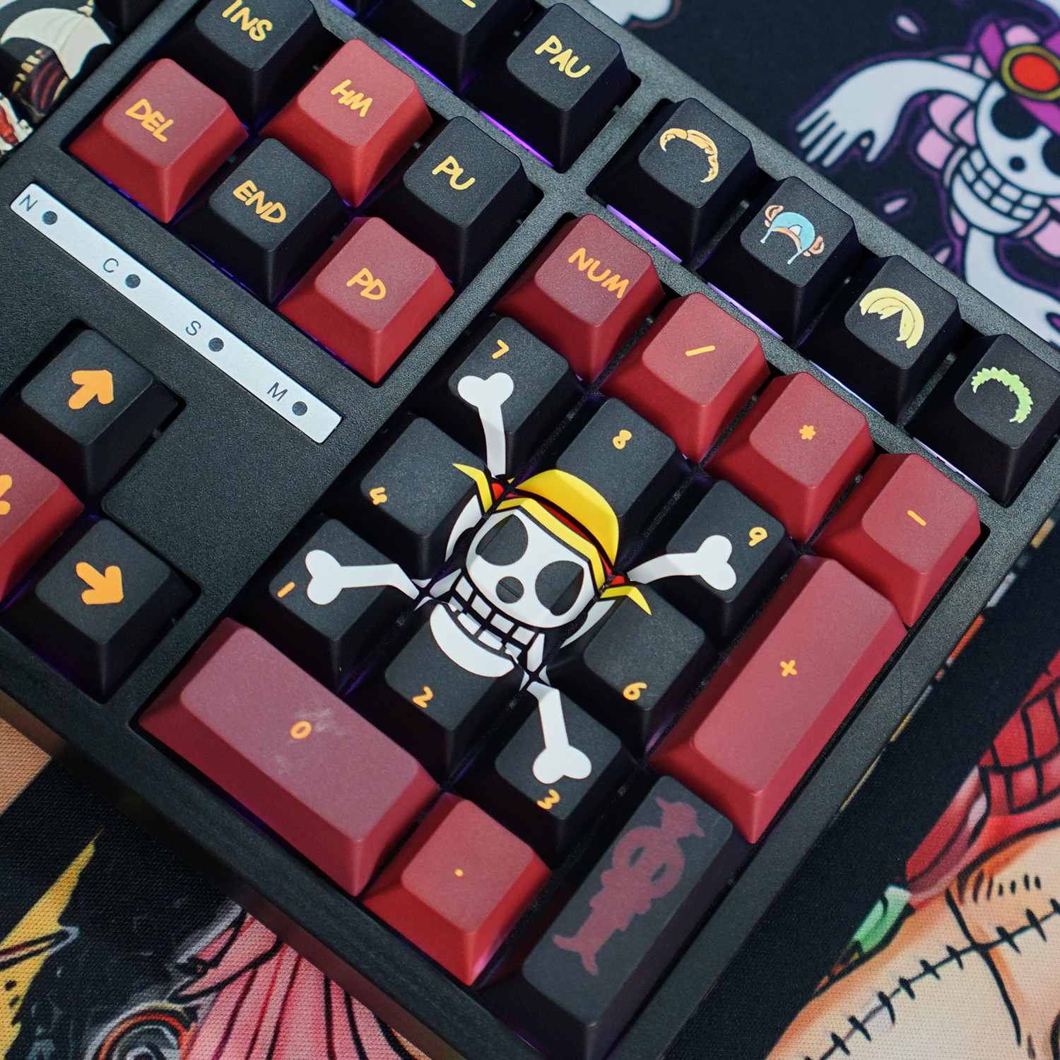 Keycap Cherry Cho Bàn Phím Cơ ONE PIECE ĐỎ ĐEN V1