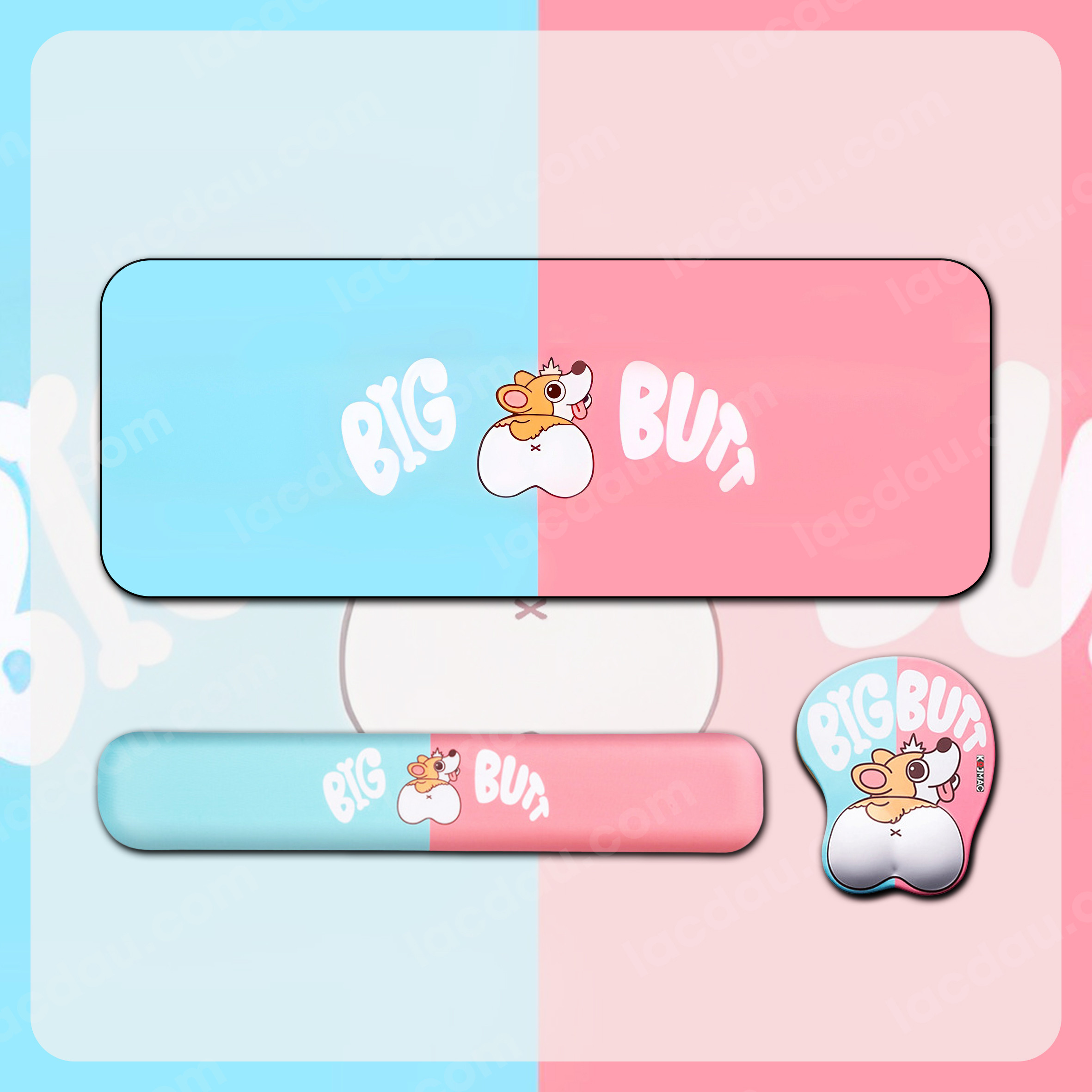 Combo Lót Chuột Kê Tay Bàn Phím Cực Dễ Thương Big Butt