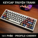 Keycap Cho Bàn Phím Cơ Bộ Truyện Tranh PBT Cherry Profile 141 Phím | EZPC